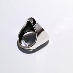 Owl Ring: (Back view) Enamel on silver; Top face size, 22mm x 31mm.