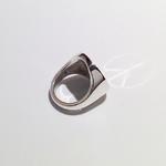 Peace Ring: Enamel on silver; Top face size, 21mm in diameter.